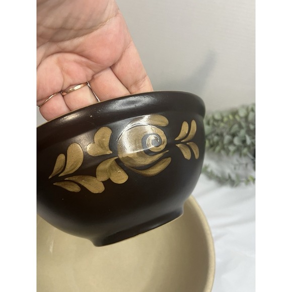 Vintage Set Of 2 Denby  Bakewell 2pt +4pt Stoneware Mixing Bowl Brown England - Picture 4 of 11
